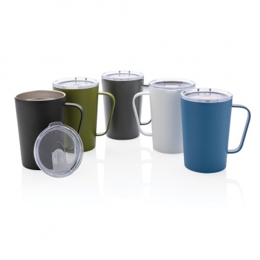 Logo trade corporate gifts image of: RCS Recycled stainless steel modern vacuum mug with lid