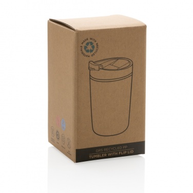 Logo trade advertising products image of: GRS Recycled PP tumbler with flip lid