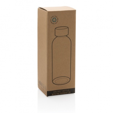 Logo trade promotional products image of: RCS RPET bottle with bamboo lid