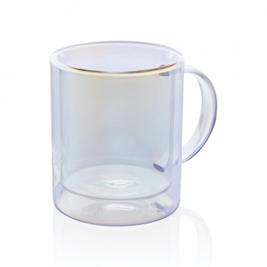 Logo trade promotional gift photo of: Deluxe double wall electroplated glass mug