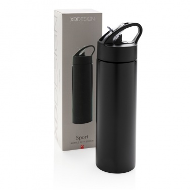 Logo trade promotional gift photo of: Sport bottle with straw
