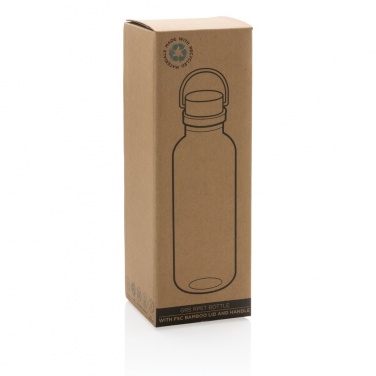 Logo trade promotional items image of: RCS RPET bottle with bamboo lid and handle