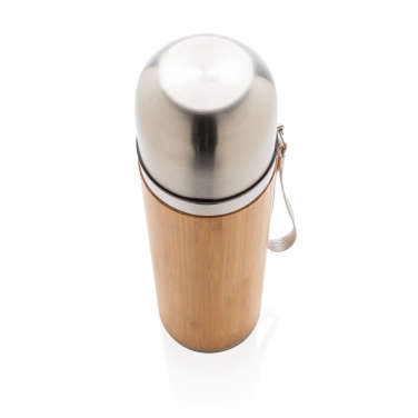 Logo trade promotional merchandise picture of: Bamboo vacuum travel flask