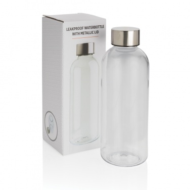 Logo trade promotional products image of: Leakproof water bottle with metallic lid