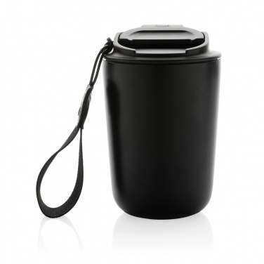 Logotrade business gift image of: Cuppa RCS re-steel vacuum tumbler with lanyard