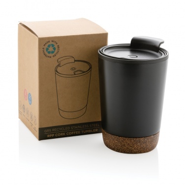 Logo trade corporate gift photo of: GRS RPP stainless steel cork coffee tumbler