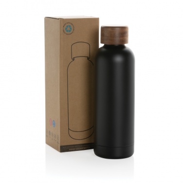 Logotrade promotional gifts photo of: Wood RCS certified recycled stainless steel vacuum bottle