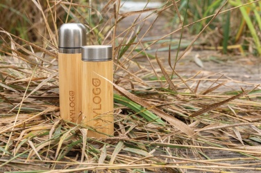 Logo trade corporate gifts picture of: Leak proof bamboo vacuum bottle