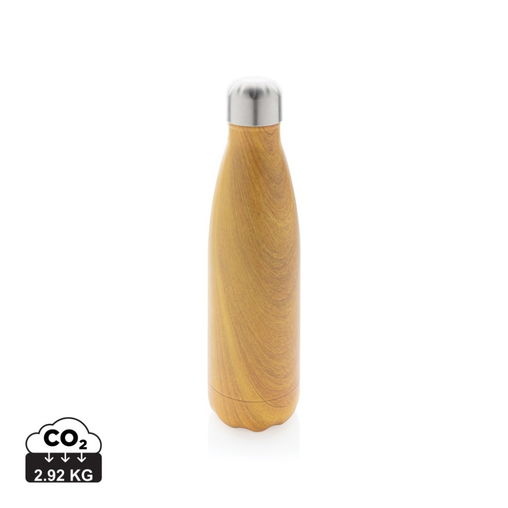 Logo trade promotional items picture of: Vacuum insulated stainless steel bottle with wood print