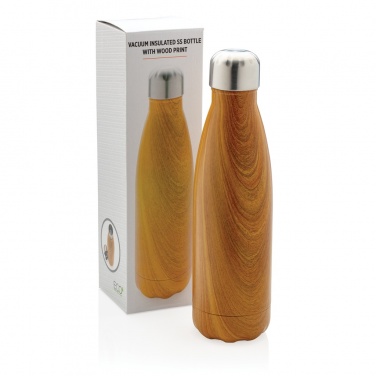 Logo trade promotional products picture of: Vacuum insulated stainless steel bottle with wood print