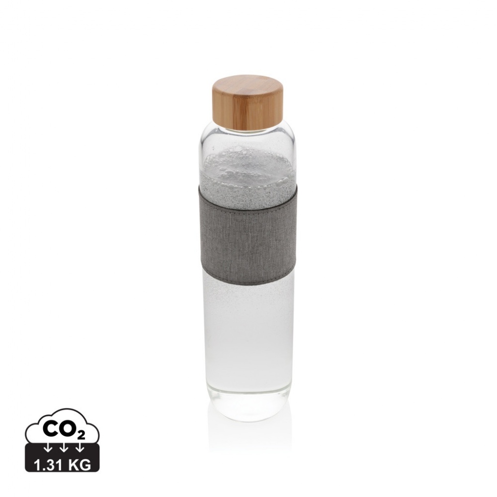 Logo trade corporate gifts picture of: Impact borosilicate glass bottle with bamboo lid
