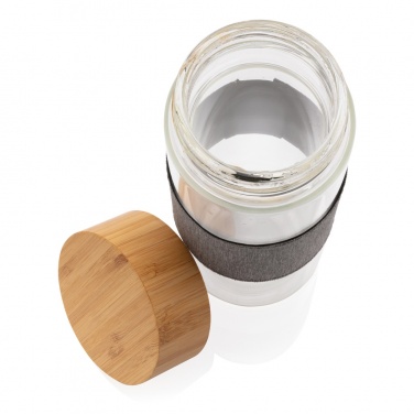 Logo trade corporate gifts image of: Impact borosilicate glass bottle with bamboo lid
