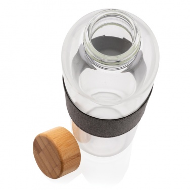 Logo trade corporate gifts image of: Impact borosilicate glass bottle with bamboo lid