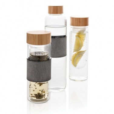 Logotrade promotional product picture of: Impact borosilicate glass bottle with bamboo lid