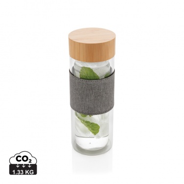 Logo trade advertising products image of: Impact double wall borosilicate glass bottle