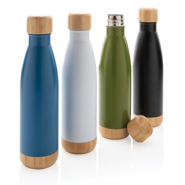 Logotrade promotional giveaways photo of: Vacuum stainless steel bottle with bamboo lid and bottom
