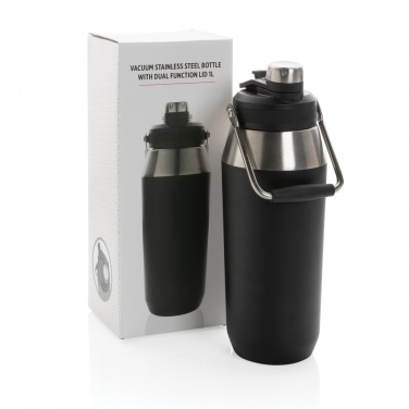 Logotrade promotional giveaway image of: Vacuum stainless steel dual function lid bottle 1L