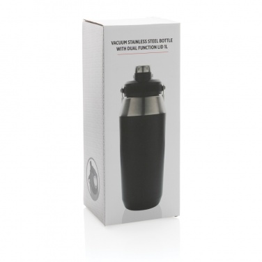 Logotrade promotional merchandise image of: Vacuum stainless steel dual function lid bottle 1L