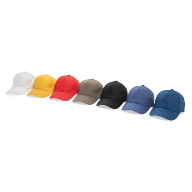 Logo trade promotional gifts image of: Impact 5panel 280gr Recycled cotton cap with AWARE™ tracer