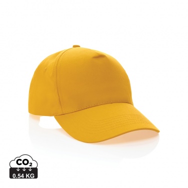 Logo trade promotional products image of: Impact 5 panel 190gr Recycled cotton cap with AWARE™ tracer