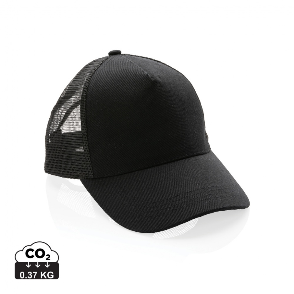Logo trade promotional merchandise photo of: Impact AWARE™ Brushed rcotton 5 panel trucker cap 190gr