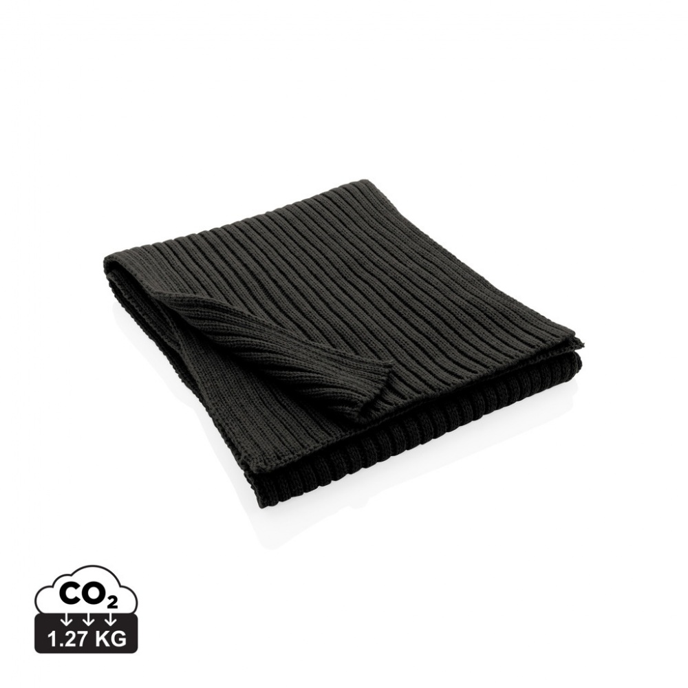 Logotrade advertising products photo of: Impact AWARE™ Polylana® knitted scarf 180 x 25cm