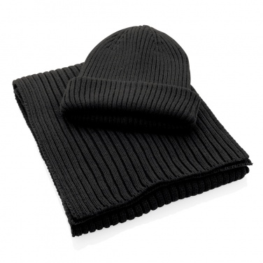 Logo trade business gift photo of: Impact AWARE™ Polylana® knitted scarf 180 x 25cm
