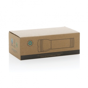 Logotrade promotional item picture of: Lucid 3W RCS certified recycled plastic & bamboo torch