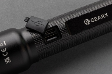 Logo trade promotional products picture of: RCS recycled aluminum USB-rechargeable heavy duty torch