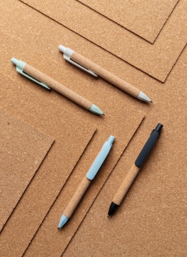 Logo trade promotional giveaways image of: Write wheatstraw and cork pen