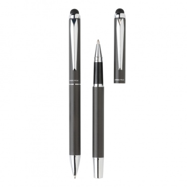 Logo trade advertising products picture of: Swiss Peak deluxe pen set in PU pouch