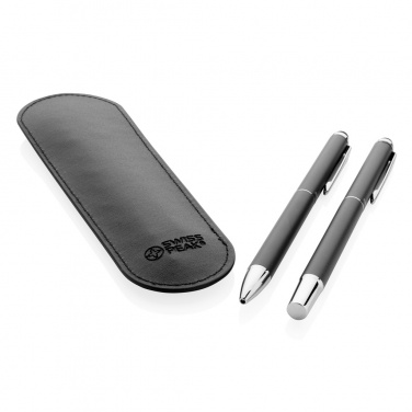 Logo trade corporate gifts picture of: Swiss Peak deluxe pen set in PU pouch