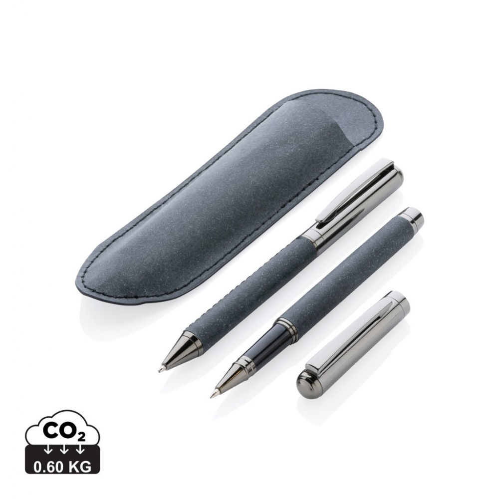Logotrade advertising products photo of: Recycled leather pen set