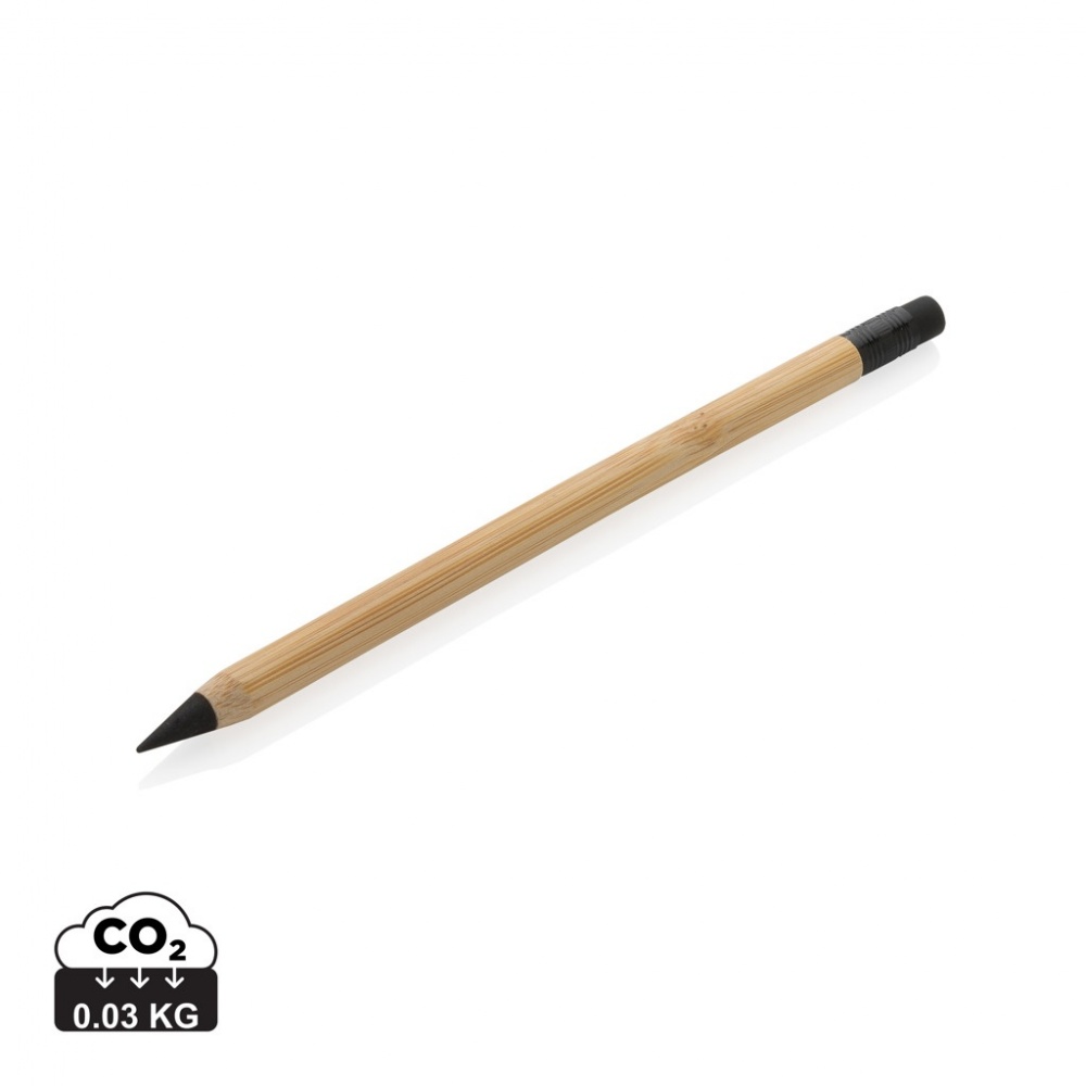 Logo trade promotional items image of: Bamboo infinity pencil with eraser