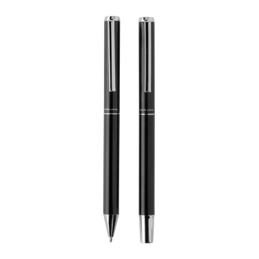 Logo trade promotional giveaways image of: Swiss Peak Cedar RCS certified recycled aluminum pen set