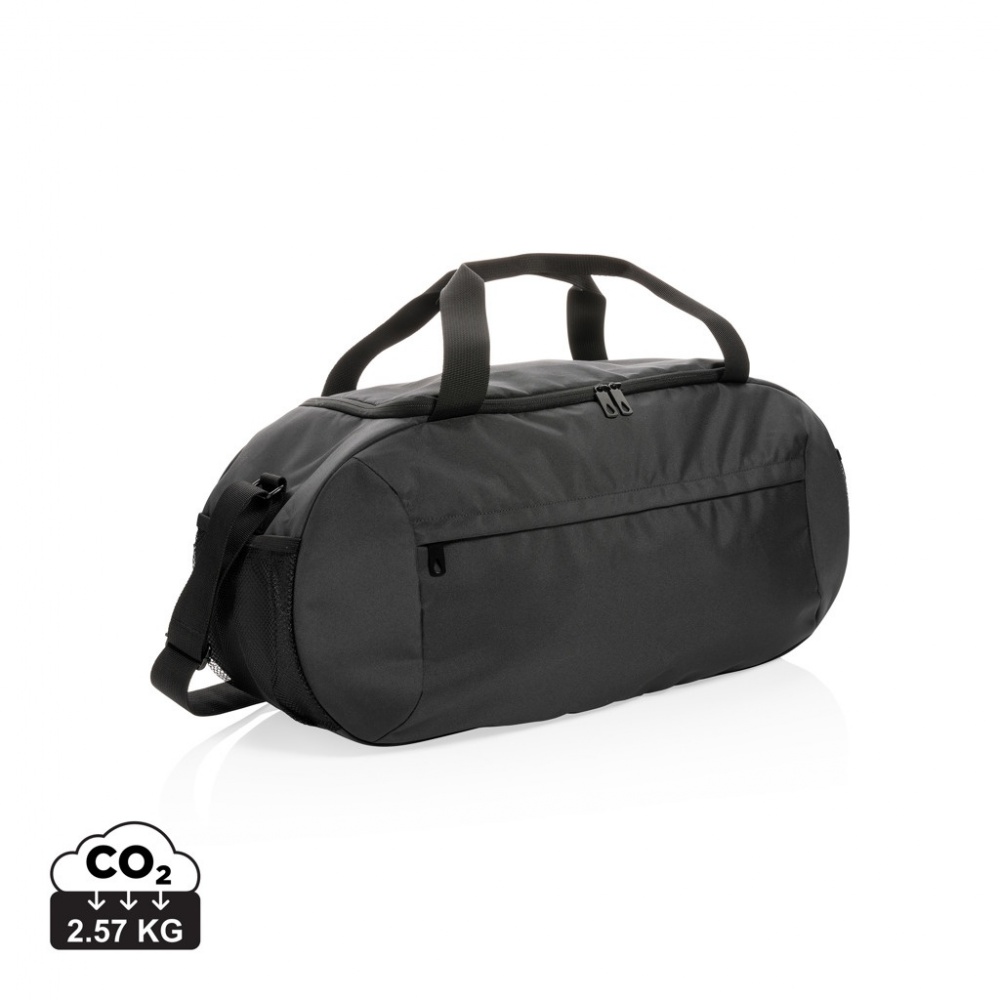 Logo trade promotional giveaways image of: Impact AWARE™ RPET modern sports duffel