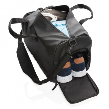 Logo trade corporate gifts image of: Fashion black weekend bag PVC free