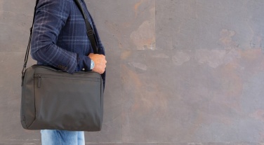Logotrade promotional item image of: Fashion black 15.6" laptop bag PVC free