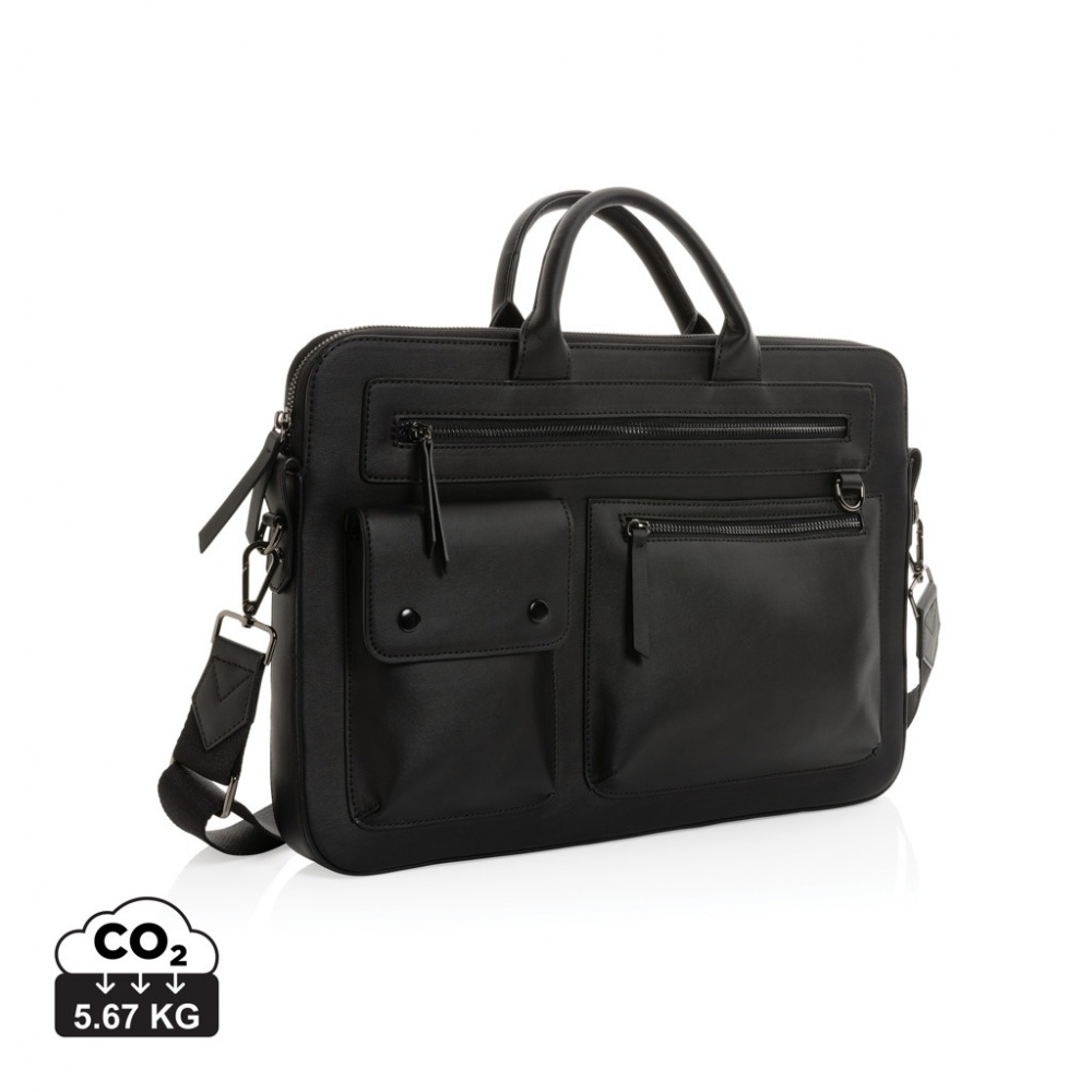 Logo trade promotional gifts image of: Swiss Peak GRS recycled PU 14 inch laptop bag