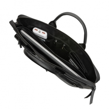 Logo trade corporate gifts image of: Swiss Peak GRS recycled PU 14 inch laptop bag