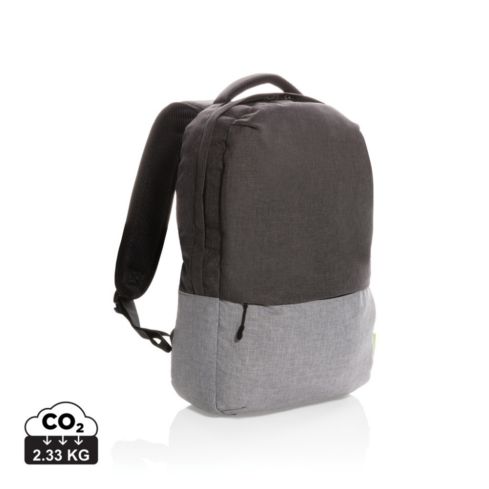 Logotrade promotional merchandise image of: Duo colour RPET 15.6" RFID laptop backpack PVC free