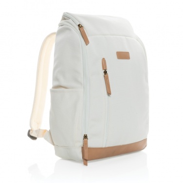 Logotrade promotional merchandise picture of: Impact AWARE™ 16 oz. recycled canvas 15" laptop backpack