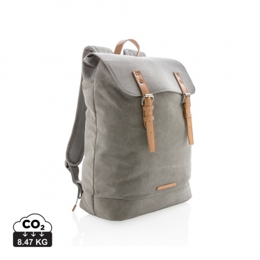 Logo trade promotional merchandise image of: Canvas laptop backpack PVC free