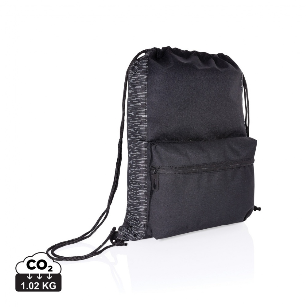 Logo trade corporate gift photo of: AWARE™ RPET Reflective drawstring backpack