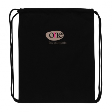 Logo trade promotional gifts image of: Impact AWARE™ recycled cotton drawstring backpack 145g