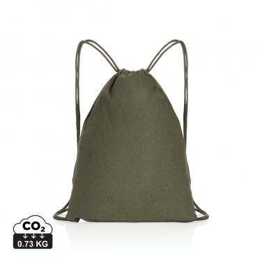Logotrade business gift image of: Impact AWARE™ recycled cotton drawstring backpack 145g