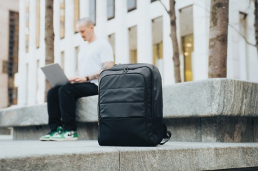Logotrade promotional products photo of: Armond AWARE™ RPET 15.6 inch deluxe laptop backpack