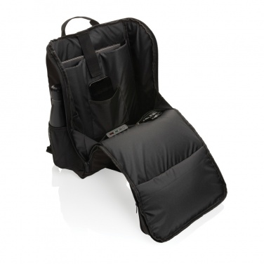 Logo trade corporate gift photo of: Pedro AWARE™ RPET deluxe backpack with 5W solar panel