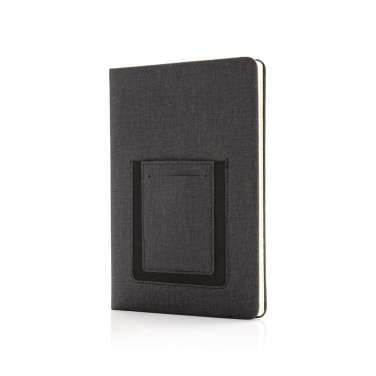 Logo trade advertising products image of: Deluxe A5 Notebook with phone pocket