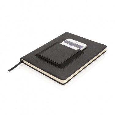 Logo trade promotional products picture of: Deluxe A5 Notebook with phone pocket